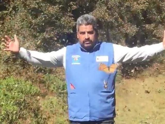 Environmental activist Homero Gomez Gonzalez pictured at El Rosario butterfly sanctuary in Michoacan state, Mexico.