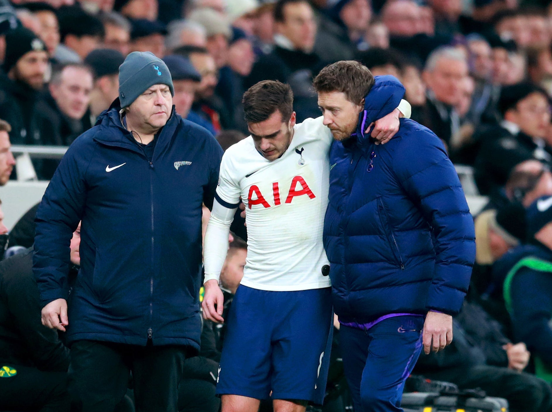 Harry Winks was forced off injured last night