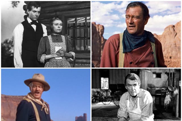 Clockwise from left: She Wore a Yellow Ribbon, Young Mr Lincoln, The Searchers, The Man Who Shot Liberty Valance
