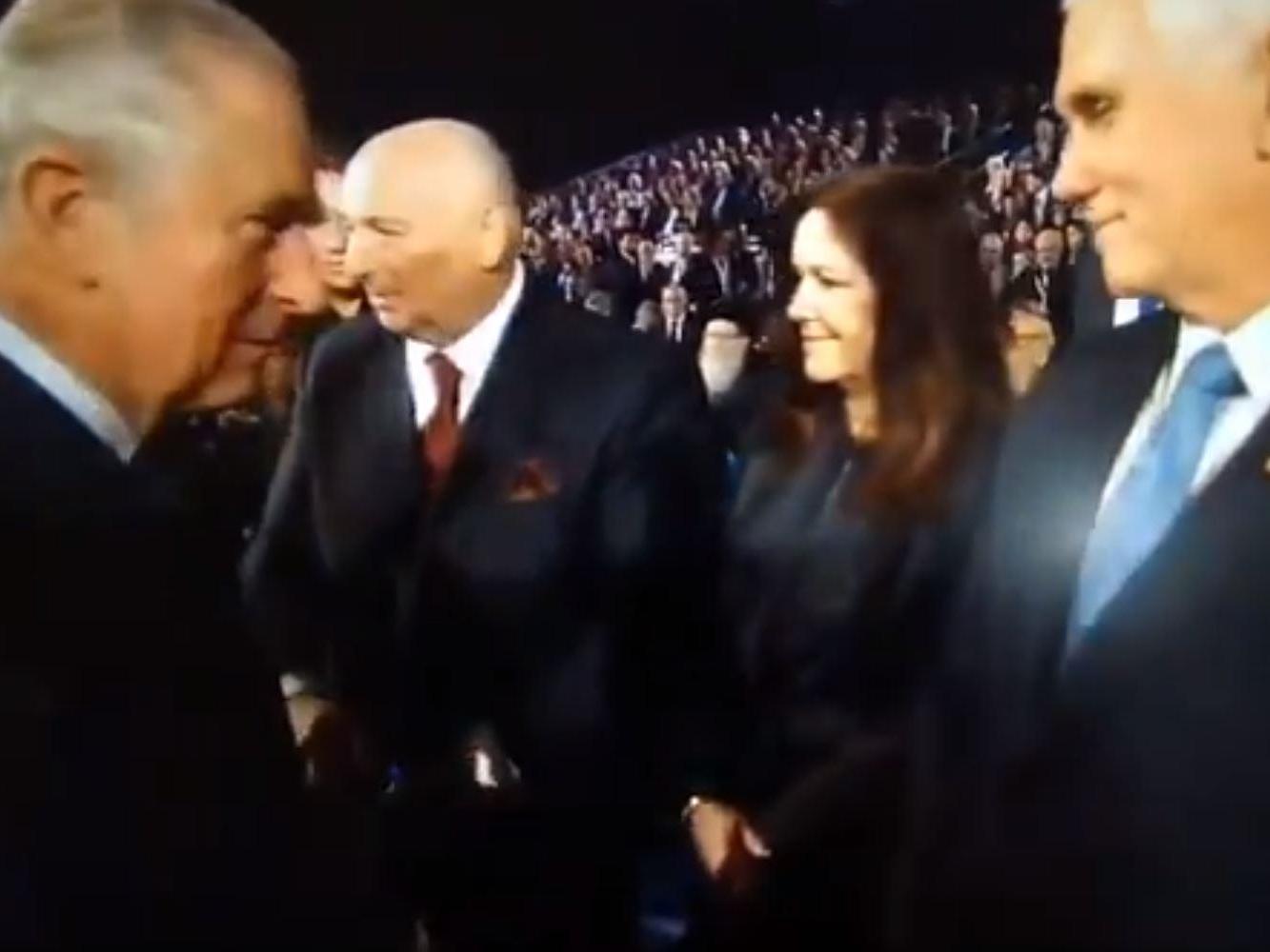 Prince Charles appears to snub US vice president Mike Pence during the Holocaust memorial in Israel
