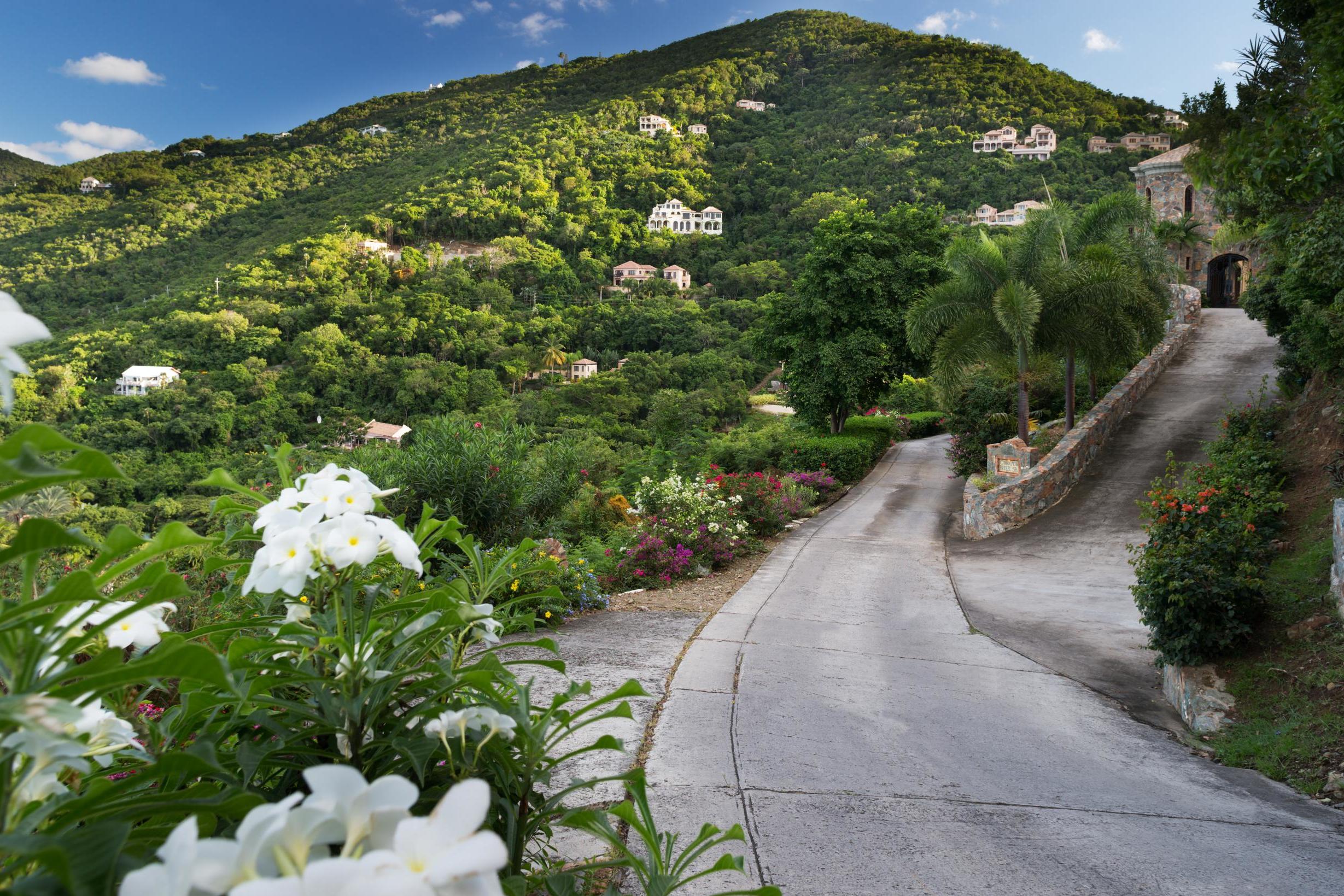 Luxury villas dot the landscape of Peter Bay Road on St John (Getty/iStock)