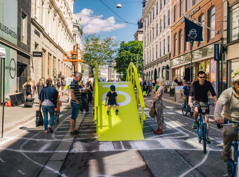Car free streets in Oslo, Norway