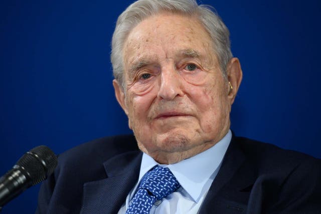 Hungarian-born US investor and philanthropist George Soros delivers a speech on the sidelines of the World Economic Forum (WEF) annual meeting, on January 23, 2020 in Davos