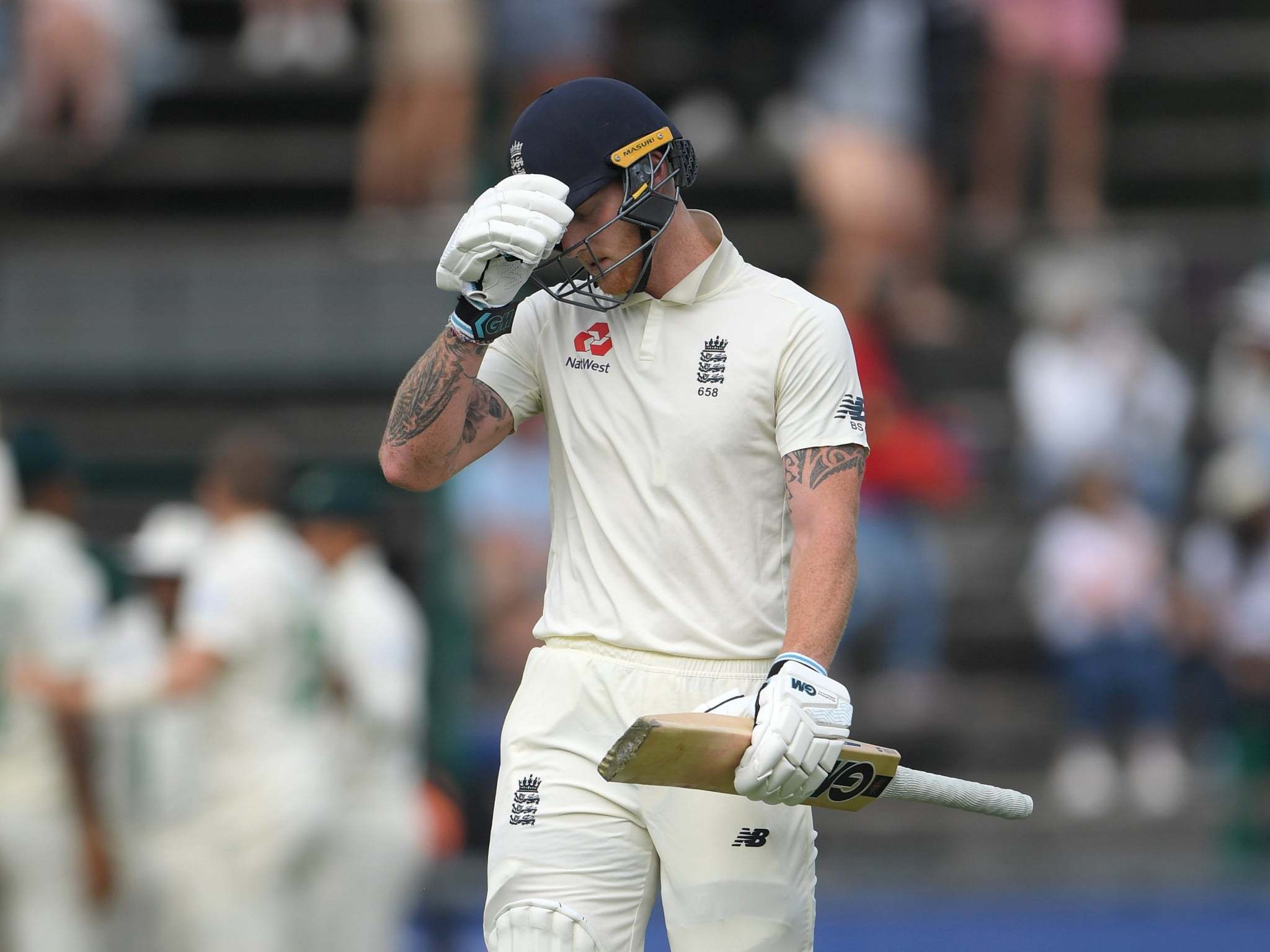 Ben Stokes reacts to his dismissal on day one of the fourth Test