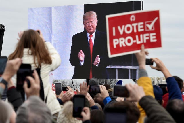 Trump spoke this morning at the March for Life rally in Washington DC