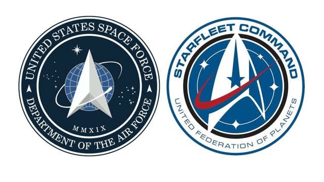 The Pentagon has yet to explain why the two logos look so similar