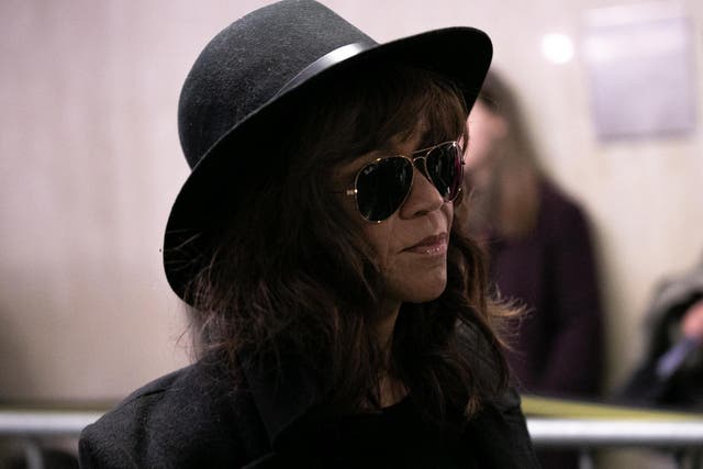 Rosie Perez arrives for the continuation of Harvey Weinstein's trial on 24 January 2020 in New York City.