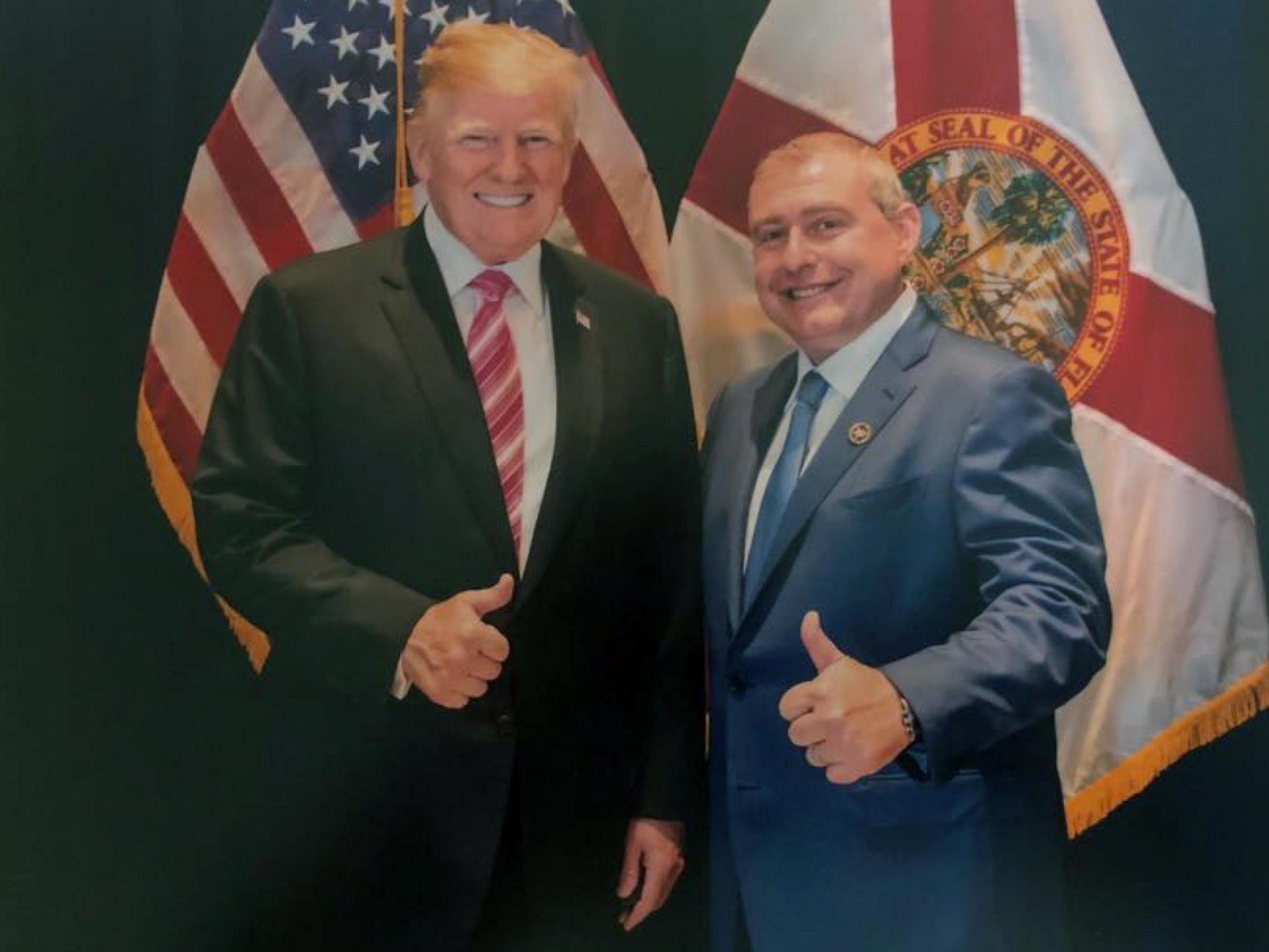 Lev Parnas with Donald Trump in Florida (House Judiciary Committee/AP)