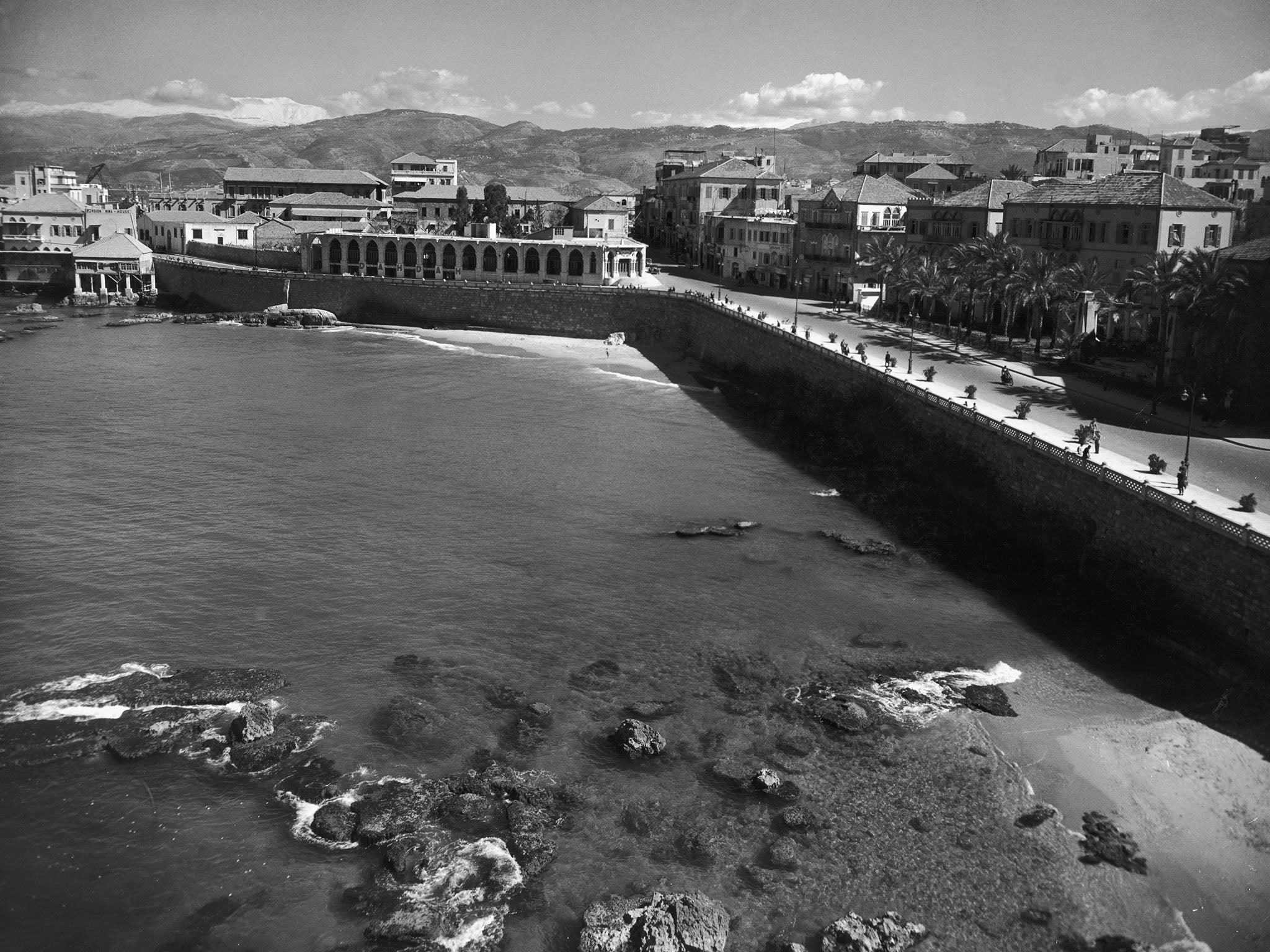 View of the harbour from the Royal Hotel, Beirut, 1938