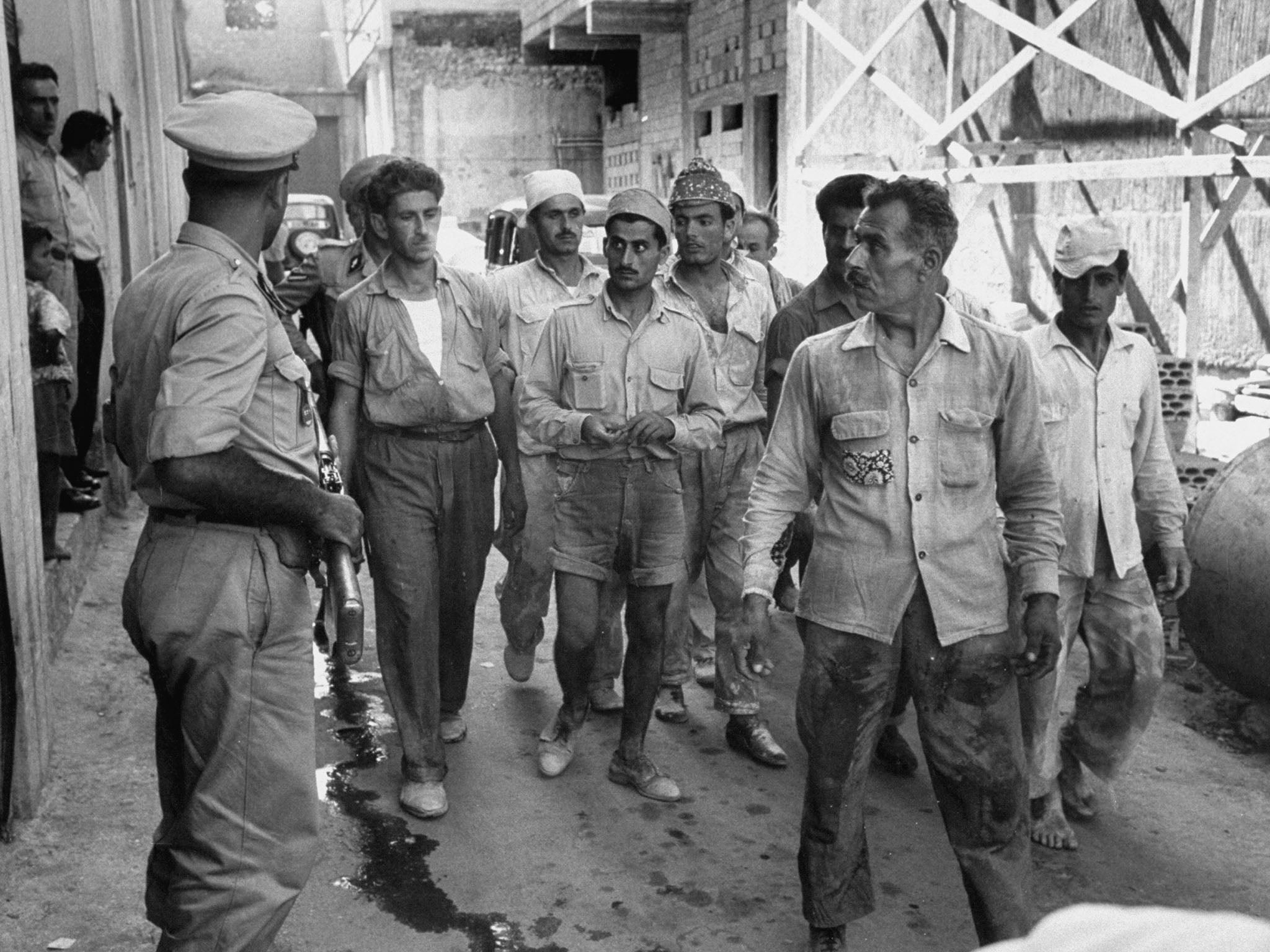 Lebanese police round up suspects in the search for hidden sniper, July 1958