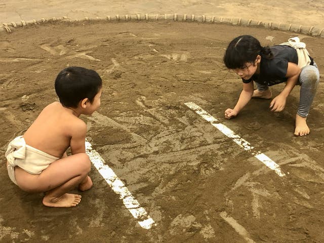 Many young boys and girls learn sumo in grade school – only men in Japan can earn a living as a professional, though
