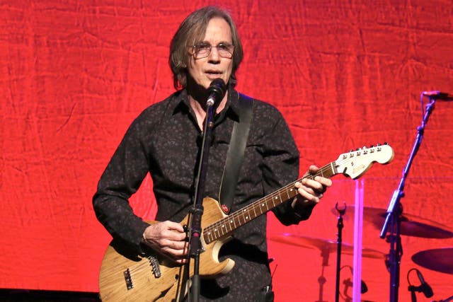 Jackson Browne performing at a benefit concert in New York, December 2019