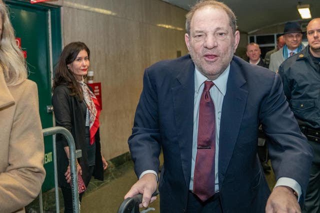 Harvey Weinstein leaves the courtroom during his trial on 28 January 2020 in New York City.