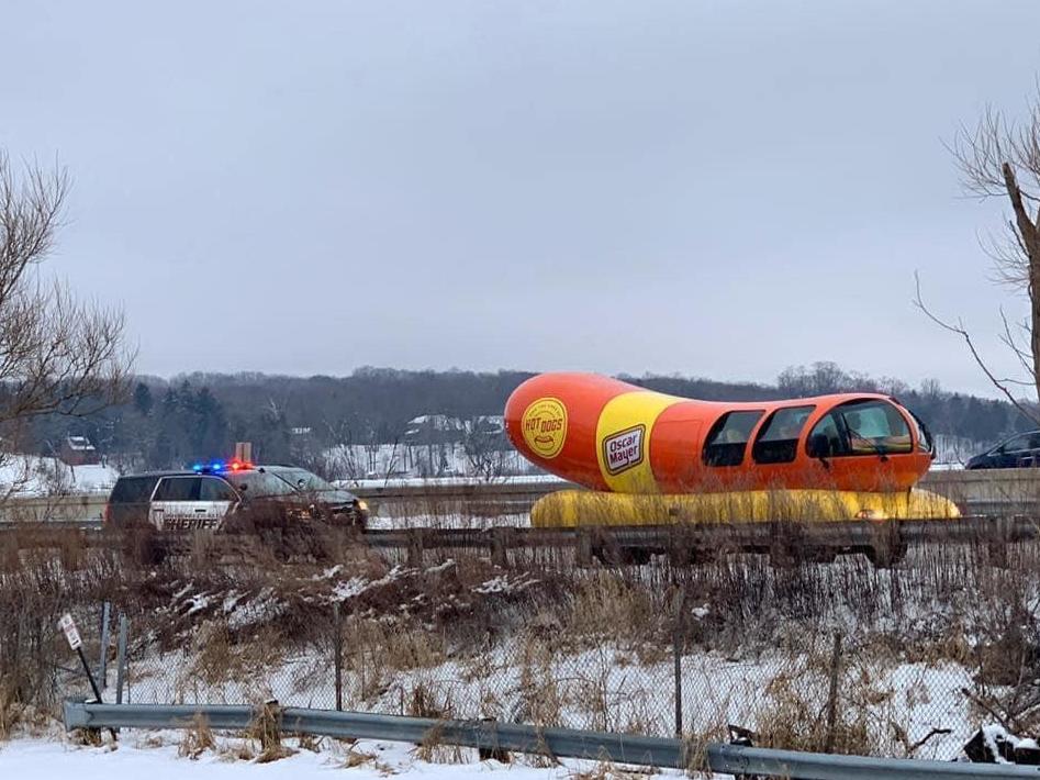 Wienermobile pulled over for traffic violation in Wisconsin