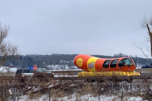 Wienermobile pulled over for traffic violation in Wisconsin