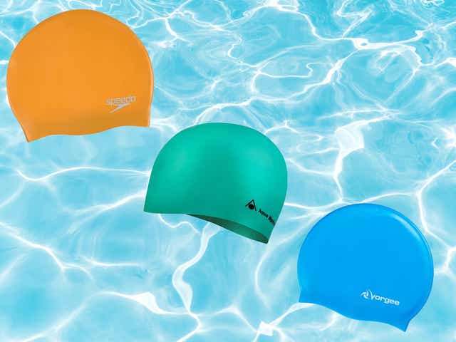 Most performance swim hats are made with silicone, making them stretchy enough to work for all head sizes
