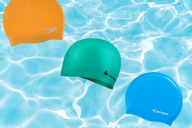 Most performance swim hats are made with silicone, making them stretchy enough to work for all head sizes