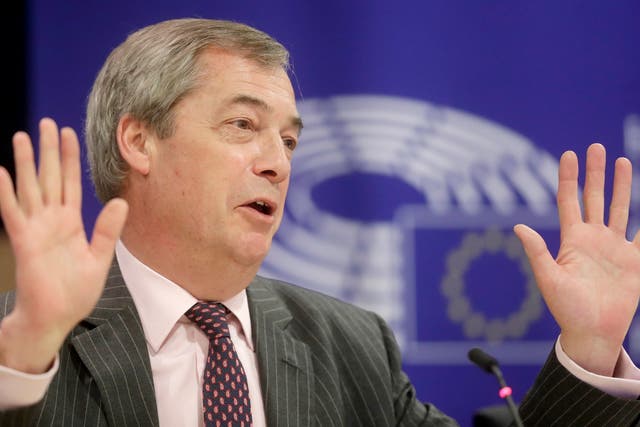 Nigel Farage at his final press conference in Brussels