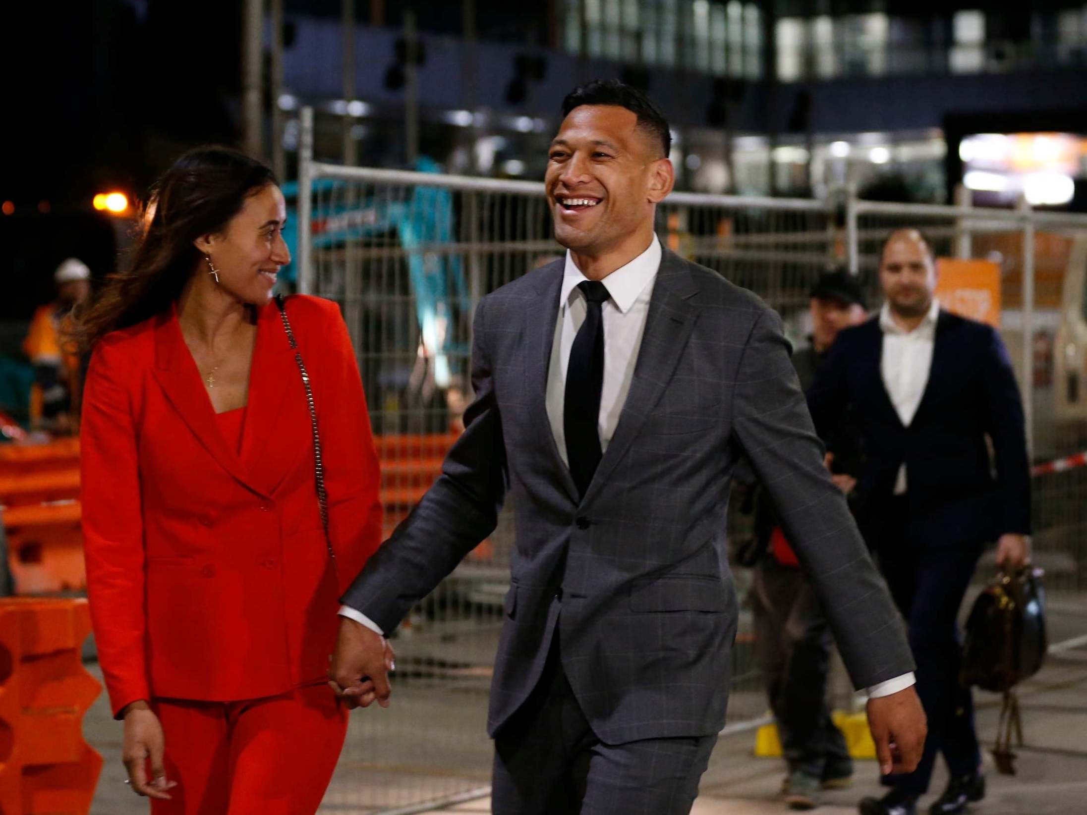 Israel Folau (with wife Maria) has agreed a controversial deal to join Super League side Catalans Dragons