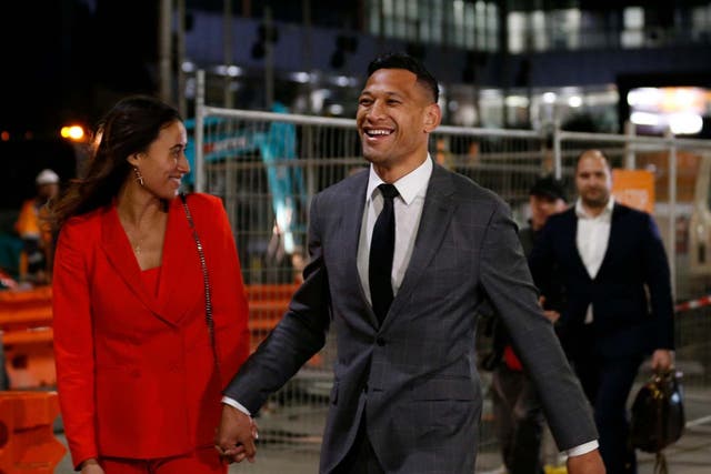 Israel Folau (with wife Maria) has agreed a controversial deal to join Super League side Catalans Dragons