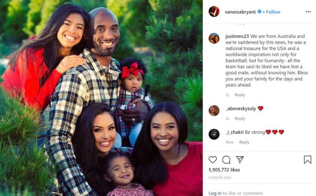 Vanessa Bryant posted a touching tribute to her late husband Kobe and daughter Gianna