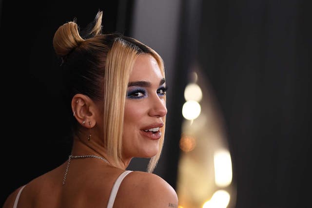 Dua Lipa arrives at the Grammy Awards in Los Angeles in January