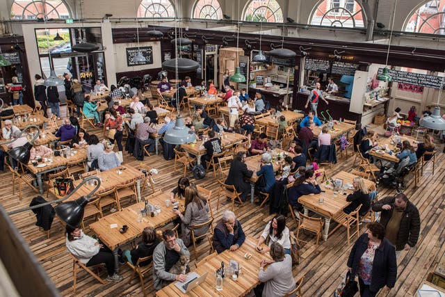 Mackie Mayor food market has eight kitchens, a brewery and a bottle shop all inside a grade II-listed building 
