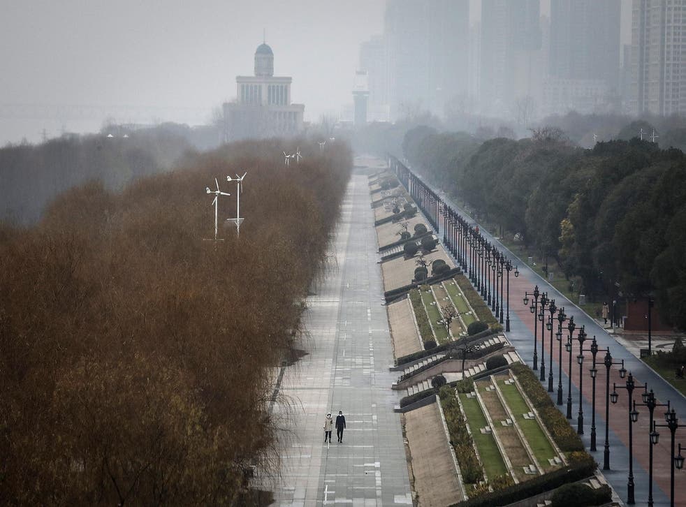 Streets of the Chinese city of Wuhan at the centre of the outbreak are almost deserted