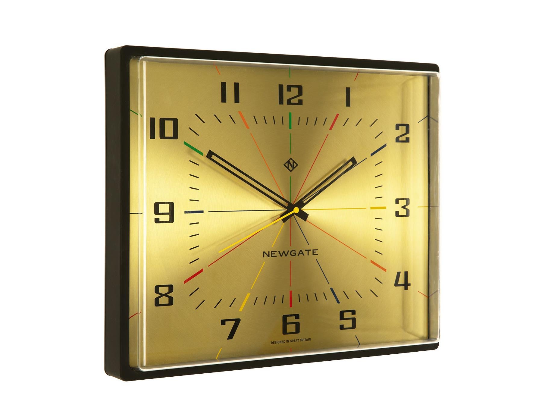 Wall Clocks Newgate Clocks Metro Red Rectangle Retro Analogue Office Kitchen Wall Clock Home