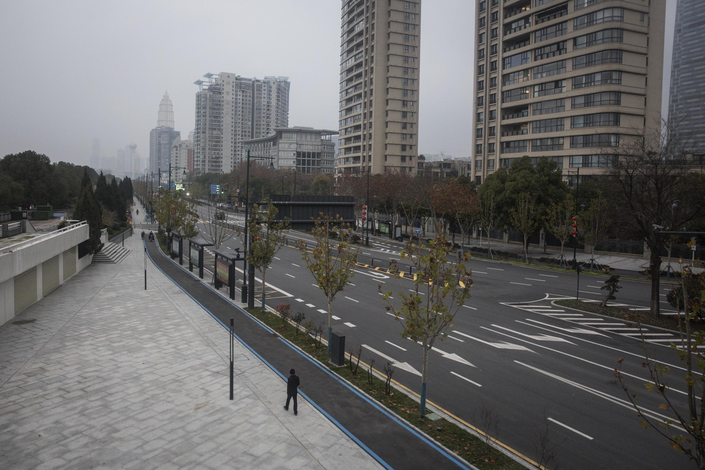 The outbreak and city-wide lockdown has turned Wuhan into a ghost town