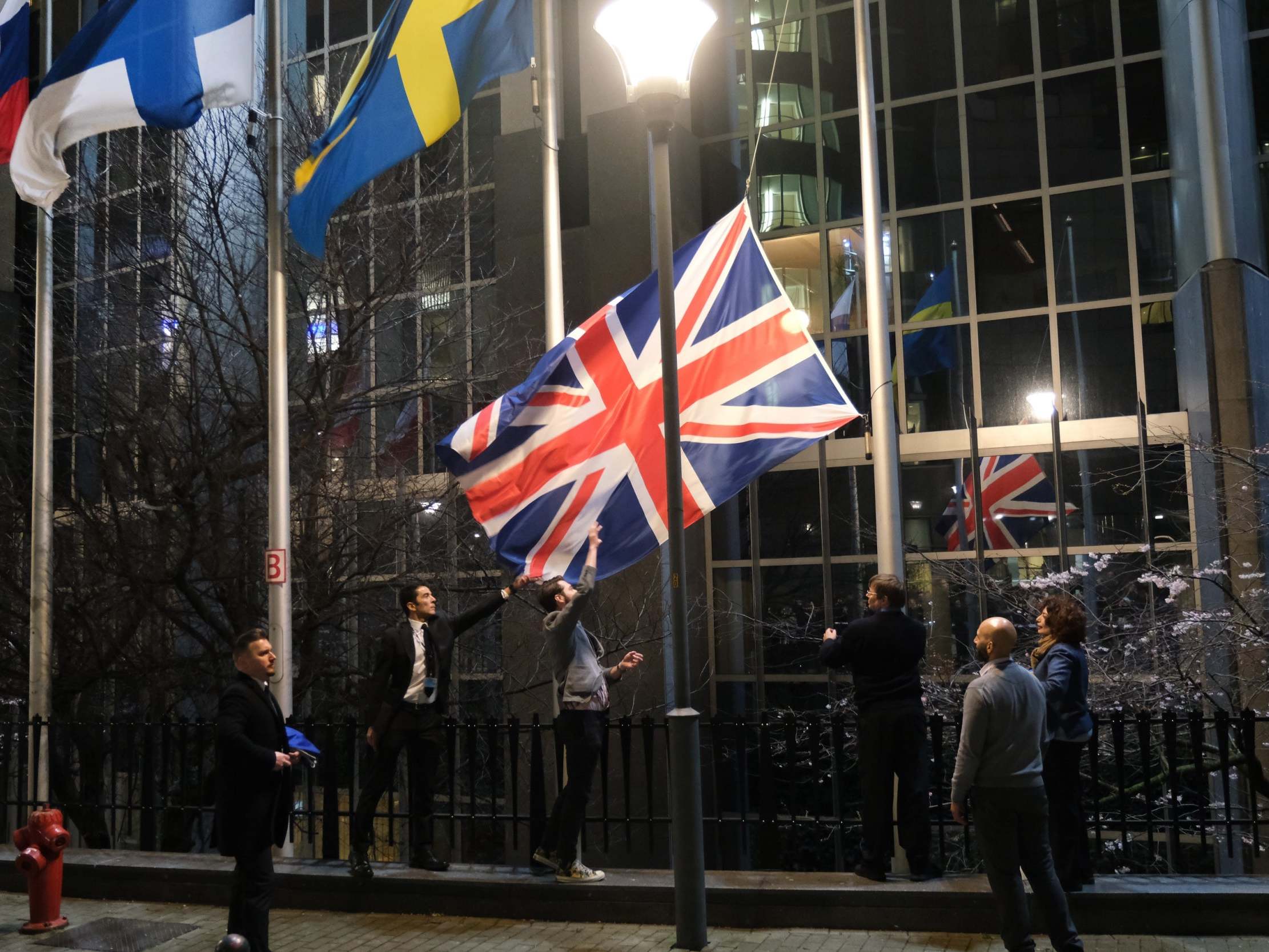 UK flag taken down from outside EU headquarters