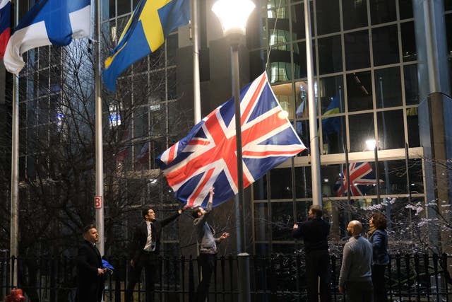 Officials remove UK flag from outside European Parliament