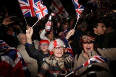 Leave voters mark Brexit with raucous celebration in Parliament Square