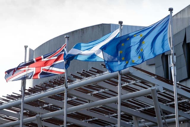 The Scottish government voted to keep the EU flag outside parliament in Edinburgh