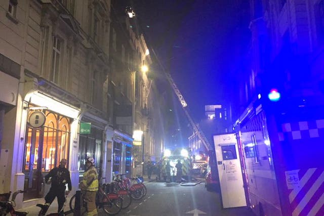 Eleven people were evacuated from flats as 150 firefighters tackled a blaze at an office building in Chancery Lane, Holborn, London, 1 February, 2020.