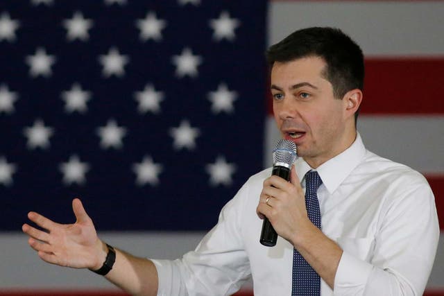 Democratic presidential candidate former South Bend, Ind., Mayor Pete Buttigieg speaks at a campaign event