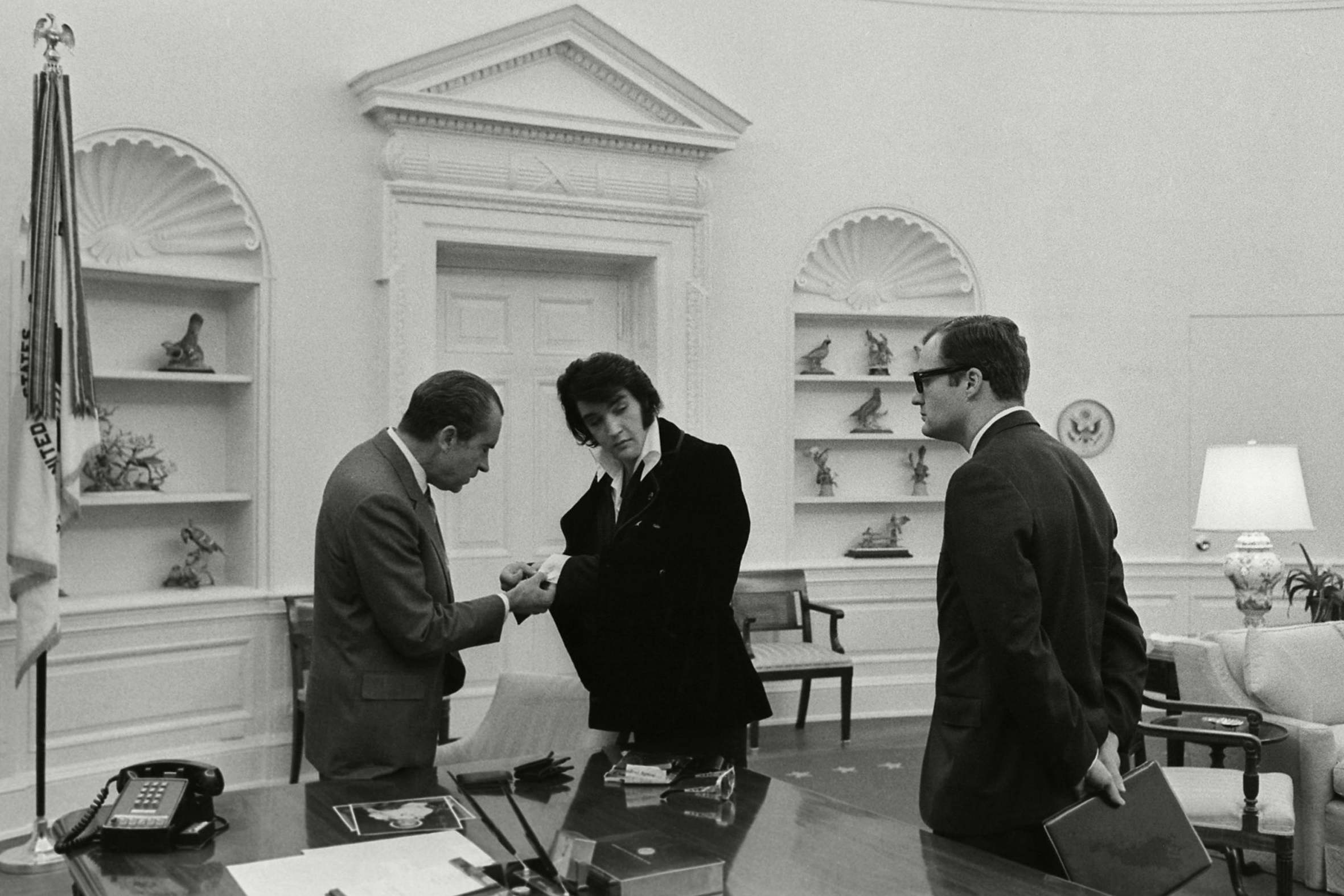 Krogh attends the famous meeting between Nixon and Elvis Presley