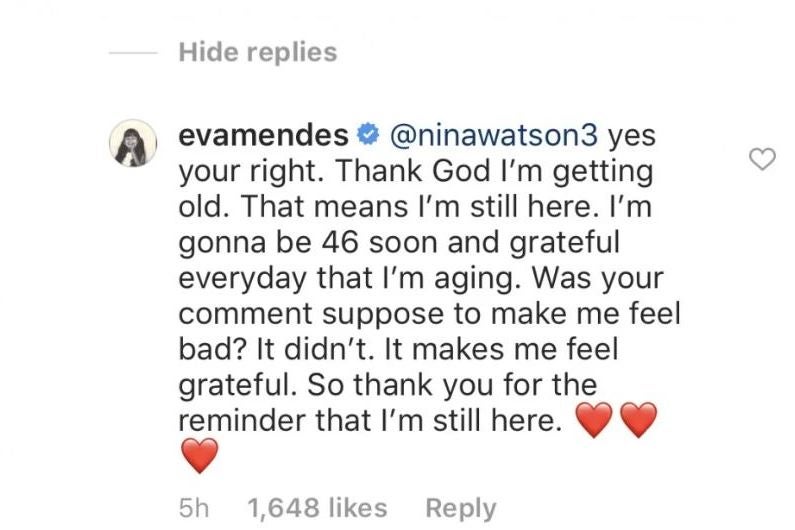 Mendes' comment, which has since been deleted