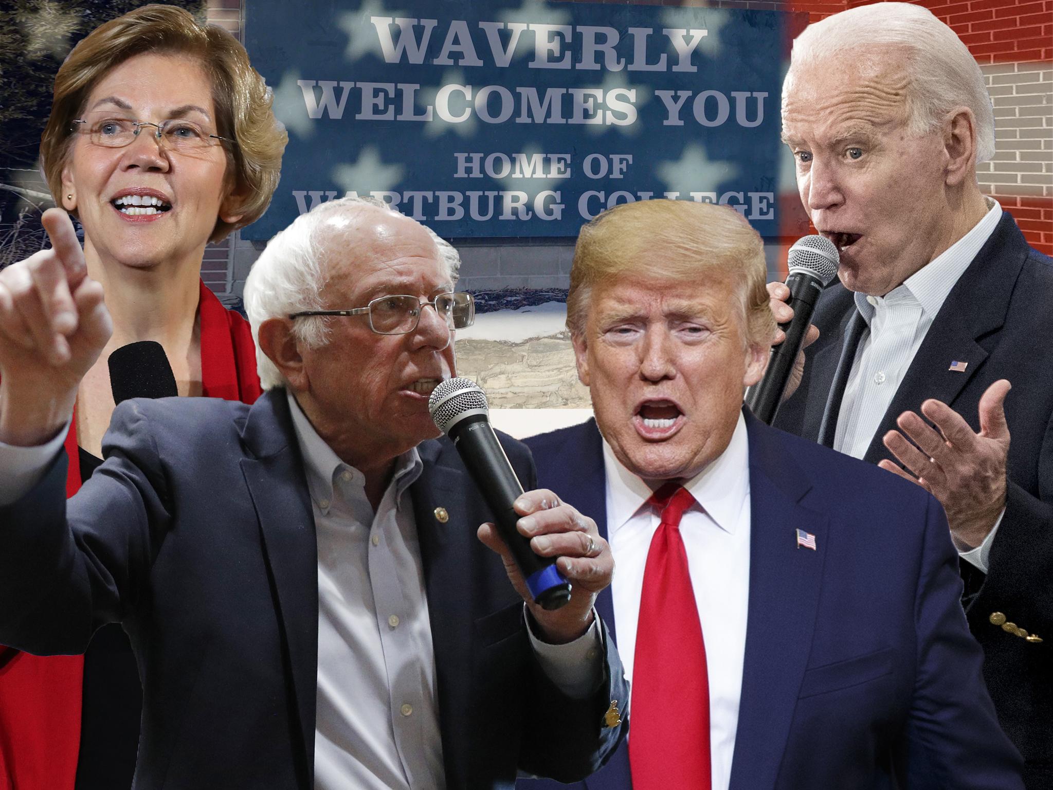 Elizabeth Warren, Bernie Sanders and Joe Biden are the frontrunners to win the Democratic nomination and the chance to take on Donald Trump in November
