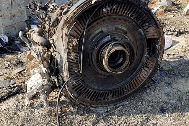 General view of the debris of the Ukraine International Airlines, flight PS752, Boeing 737-800 plane