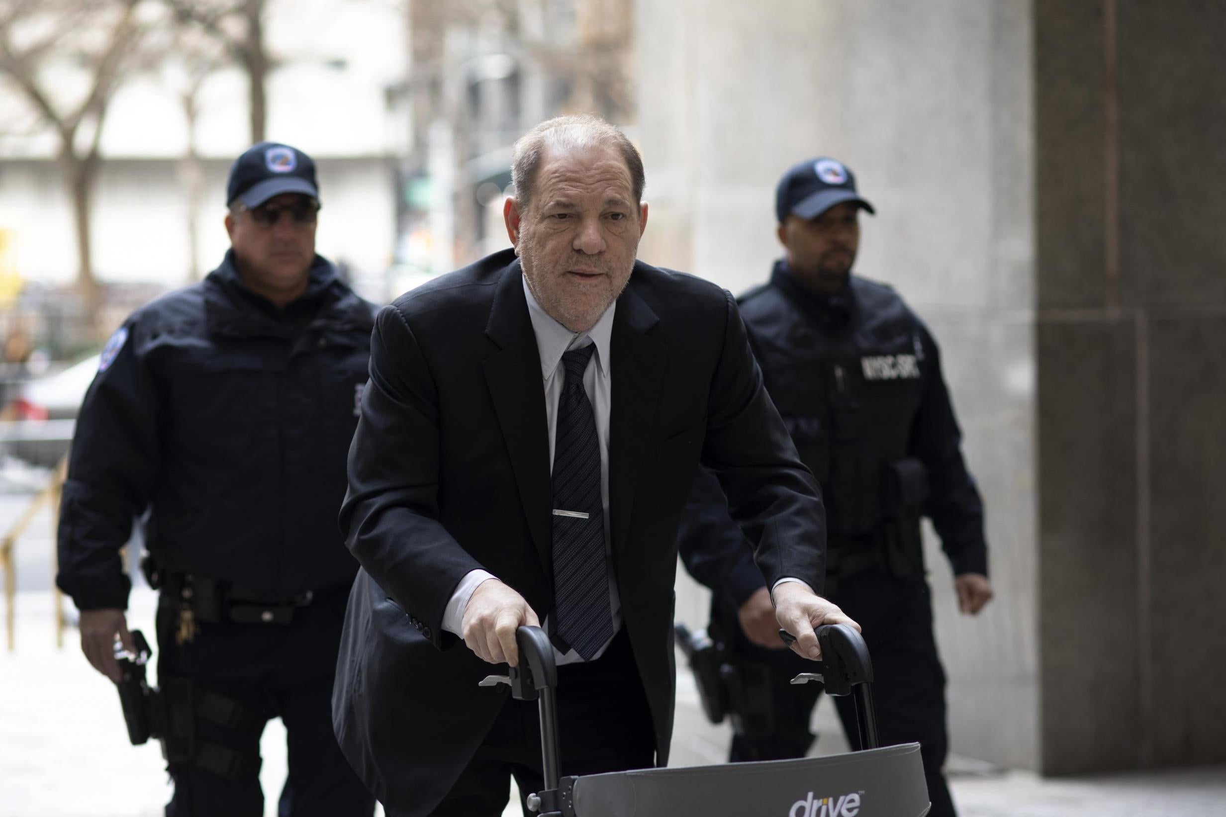 Harvey Weinstein arrives at court (AP Photo/Mark Lennihan)