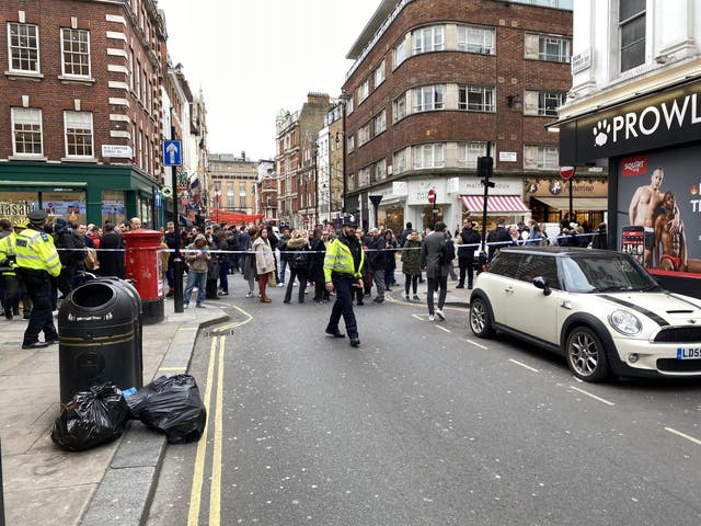 Police are cordoning off roads in Soho to deal with the unexploded WWII bomb