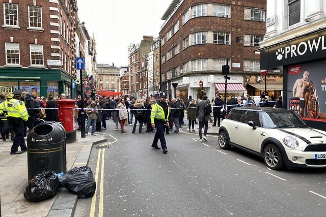 Police are cordoning off roads in Soho to deal with the unexploded WWII bomb