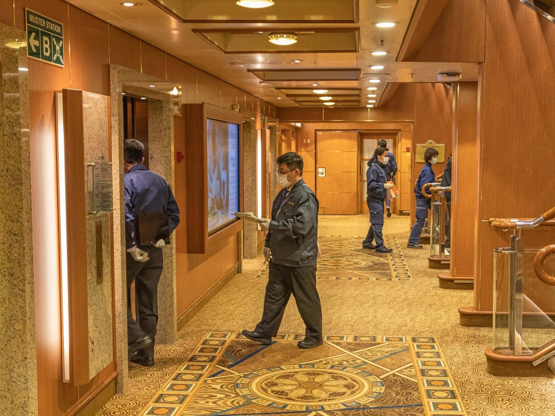 Quarantine officials on the Diamond Princess cruise ship that has been quarantined in Japan