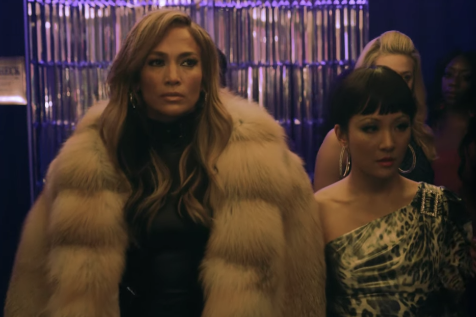 Jennifer Lopez and Constance Wu in Hustlers.