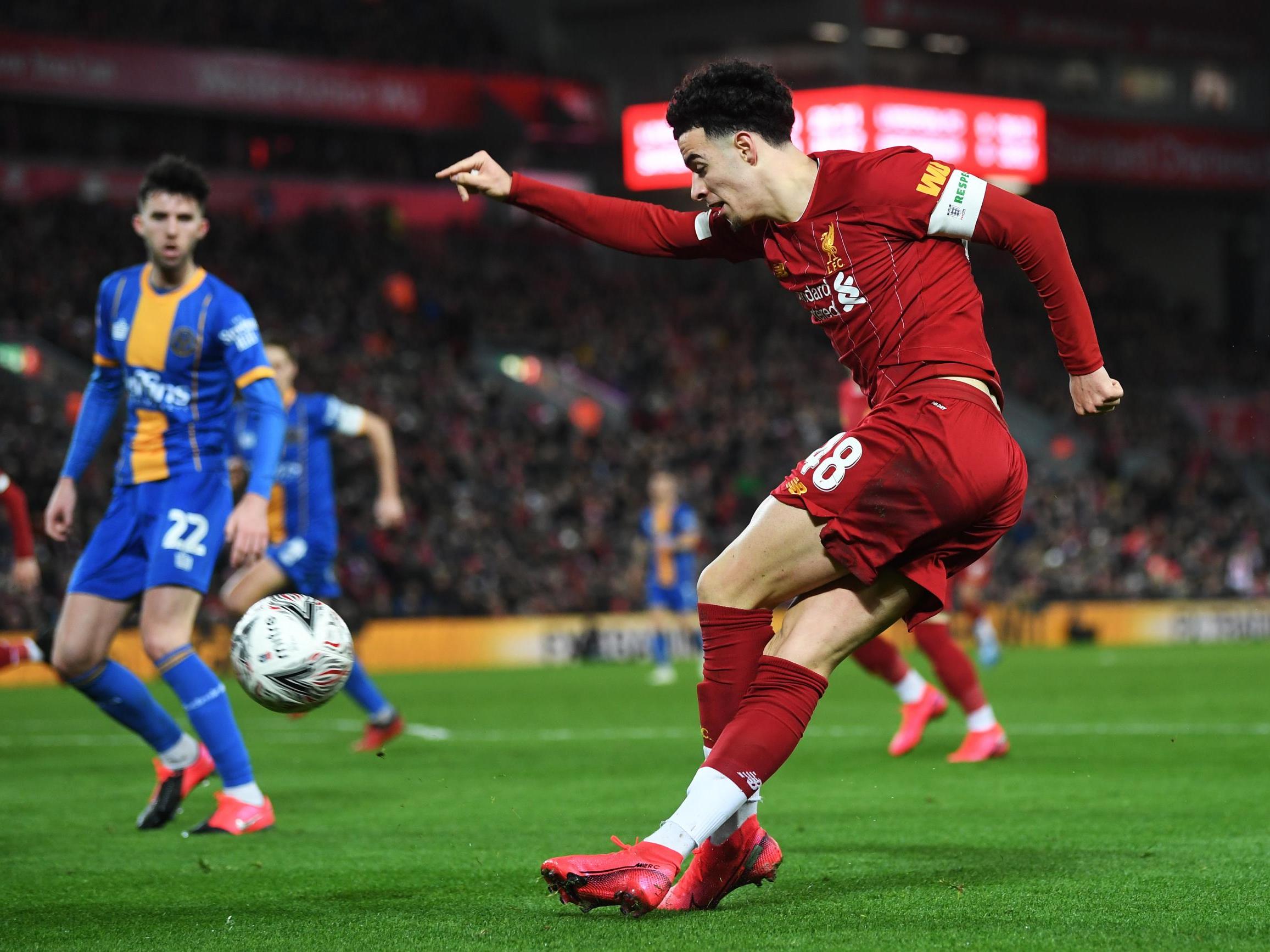 Curtis Jones pulls off a rabona cross in the first half