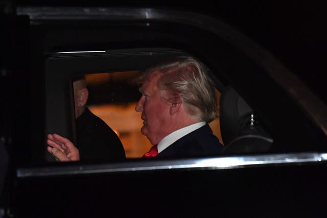 Donald Trump leaves the White House for the US Capitol to deliver his State of the Union address