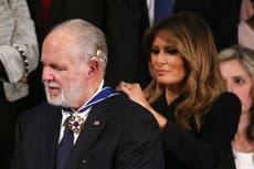 Rush Limbaugh given Medal of Freedom by Melania Trump during address