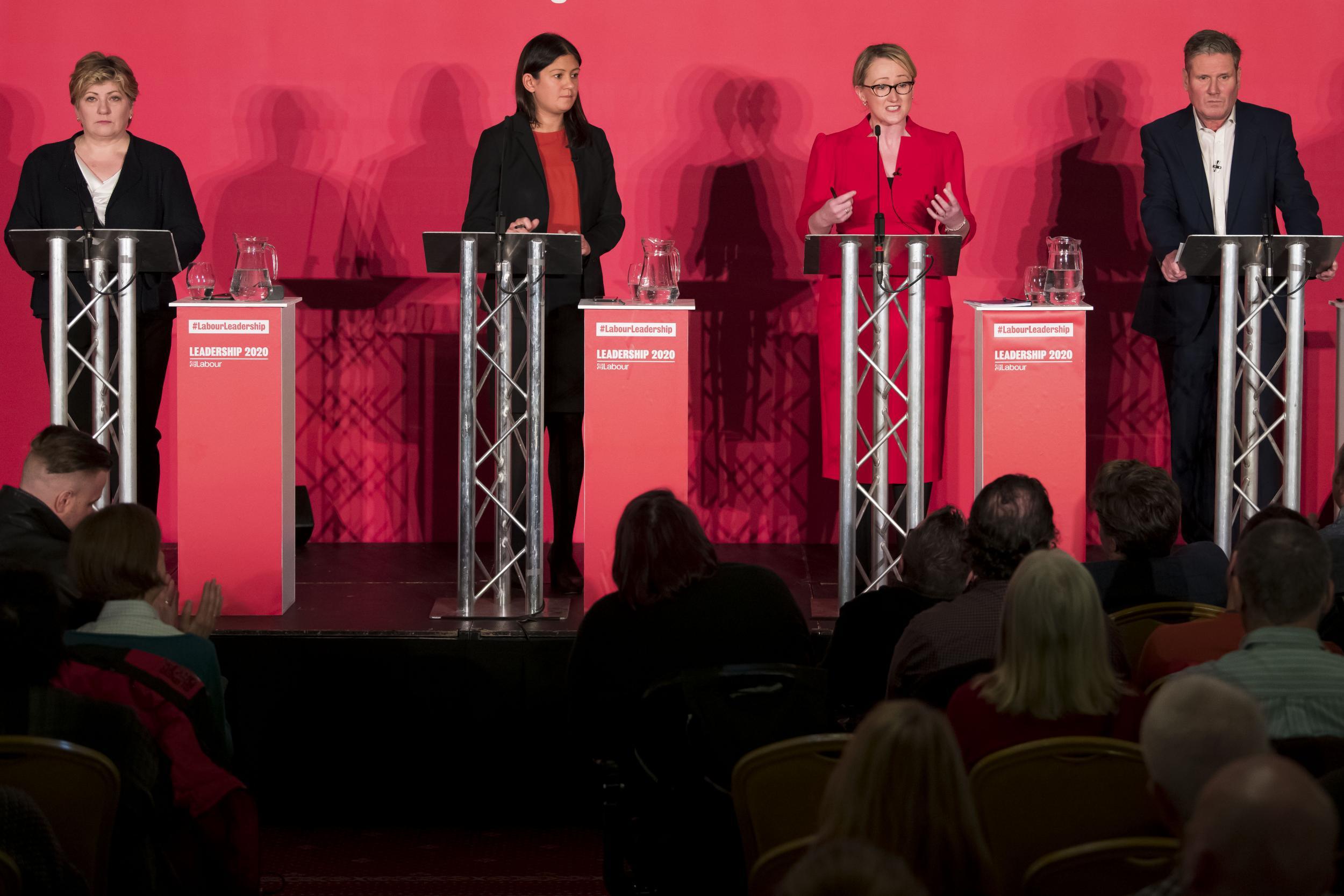 Emily Thornberry, Lisa Nandy, Rebecca Long-Bailey and Keir Starmer at a Labour hustings (Getty)