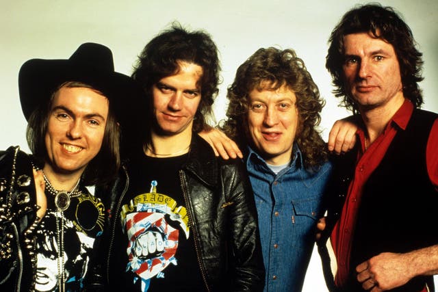Noddy Holder, Dave Hill, Jimmy Lea and Don Powell of Slade in 1981